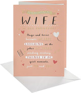 3 Fold Hand Lettering and Icons Design Wife Anniversary Card