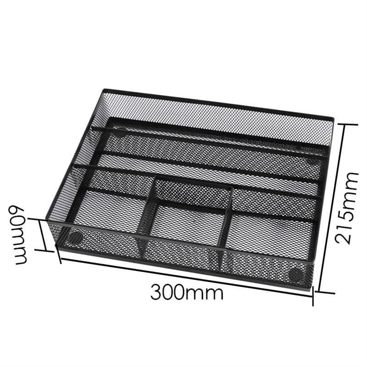 5 Sorter Drawer Mesh Desk File Black Organizer 30 x 21.5 x 6cm
