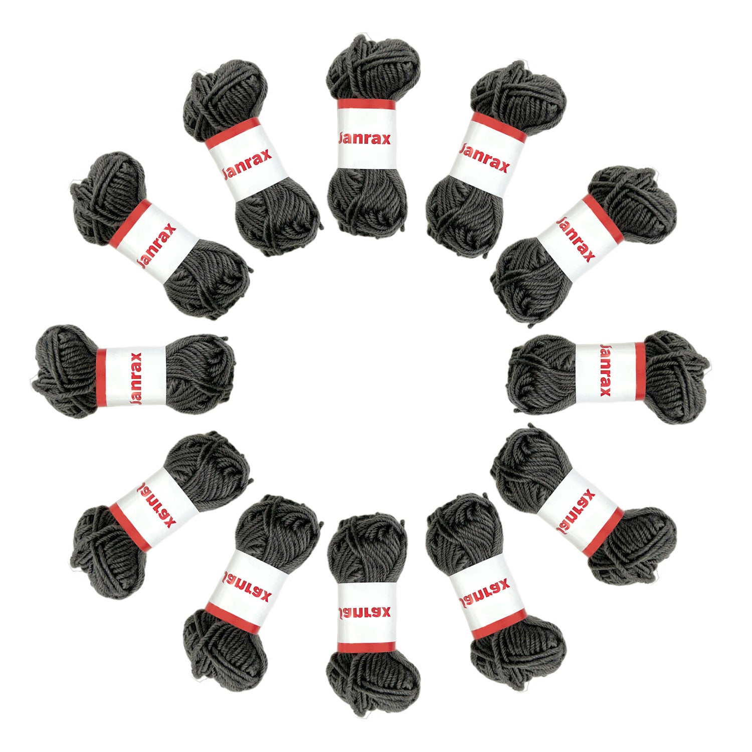 Pack of 5 Grey Acrylic Yarn Rolls – 10g each, 4 Strand 8 Ply Knitting Wool