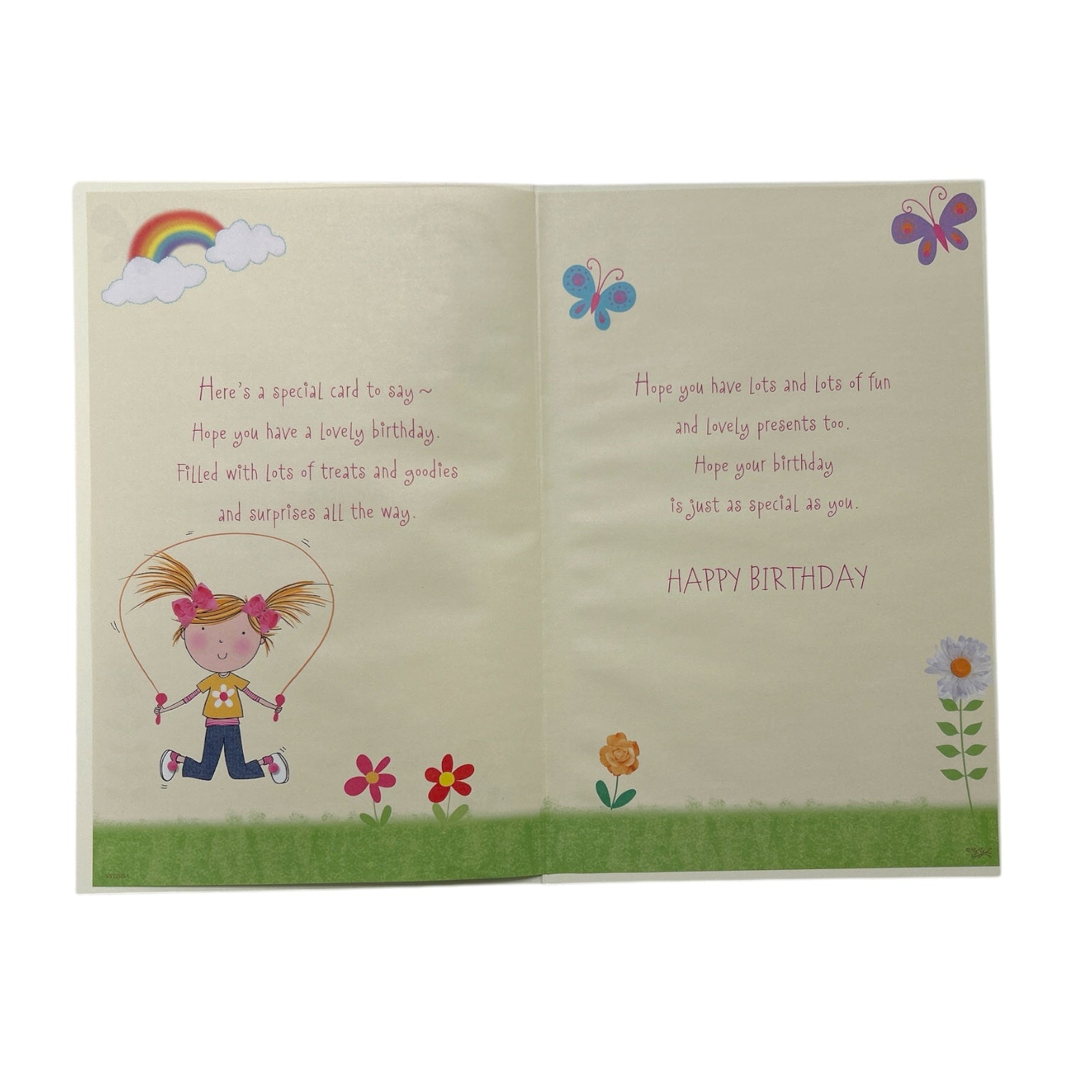 To Daughter Age 6 Girl Skipping Juvenile Birthday Card With Badge