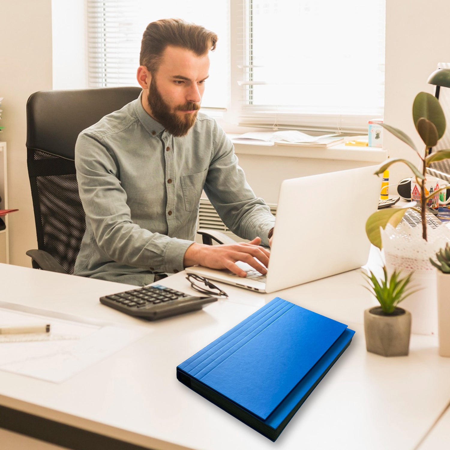 A4 Blue 15 Pocket Expanding File – A–Z Tabbed Dividers for Organised Multipurpose Document Storage