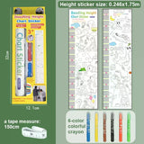 Doodling Height Chart Sticker with Removable Glue