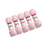 Pack of 5 Pastel Pink Acrylic Yarn Rolls – 10g each, 4 Strand 8 Ply Knitting Wool