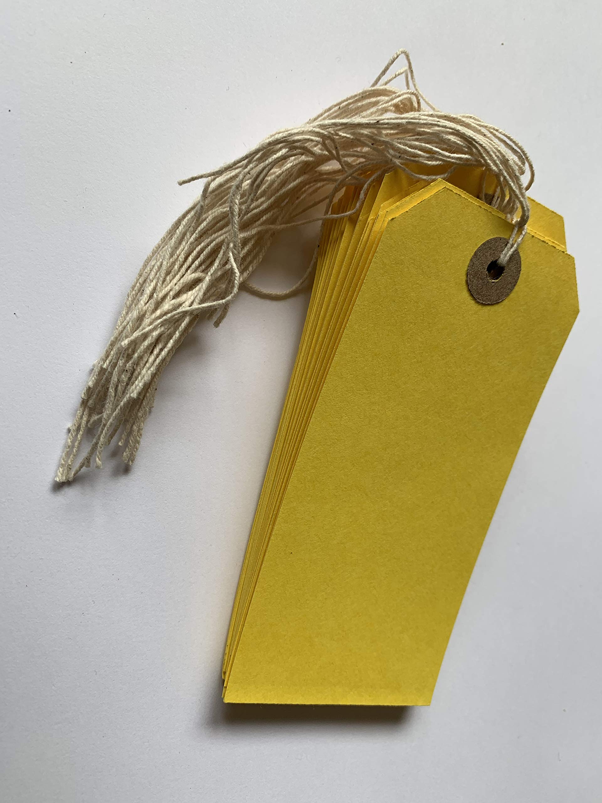 Box of 1000 Yellow Strung Tags 120mm x 60mm
