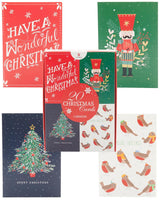 Multipack of 20 Christmas Crackers Charity Christmas Cards with Envelopes – 4 Festive Designs for Him/Her/Friend