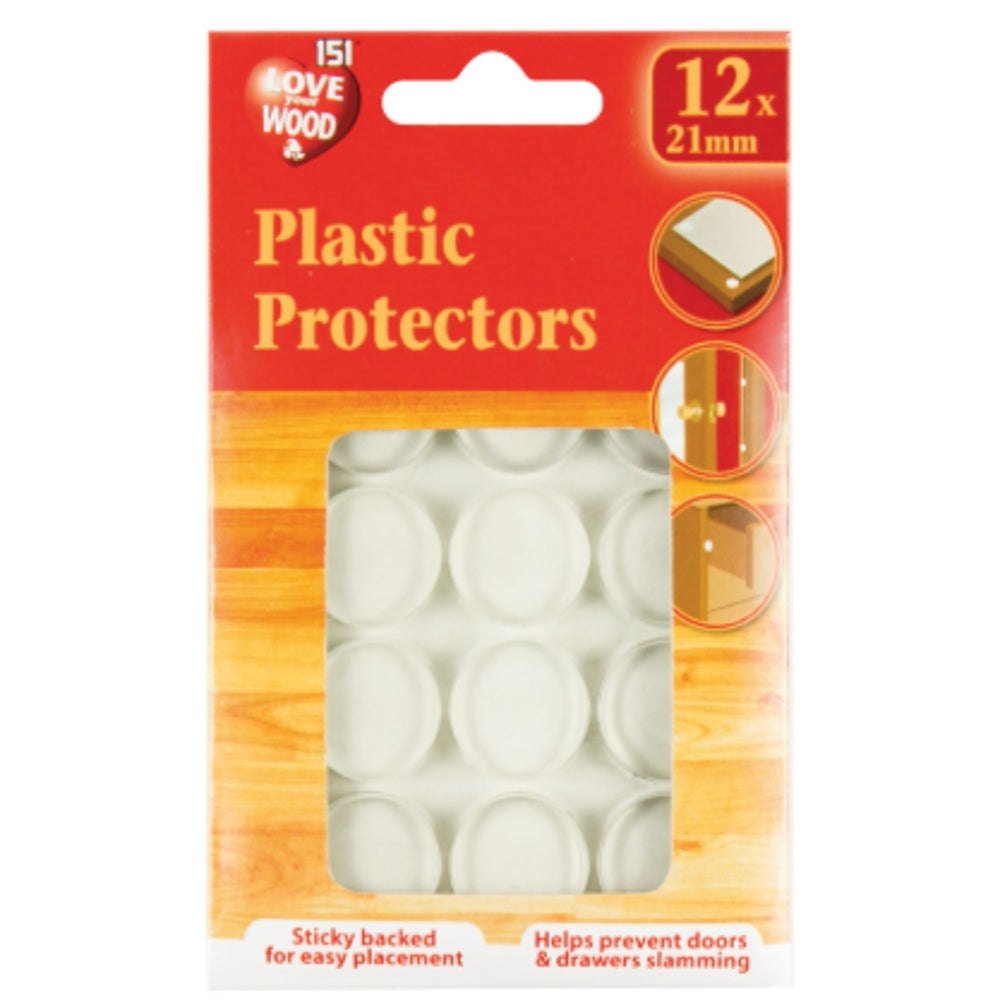 Pack of 12 21mm Clear Round Furniture Protectors