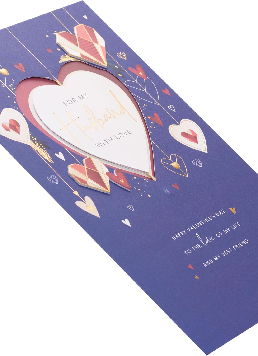 Dark Blue Design Husband Valentine's Day Card