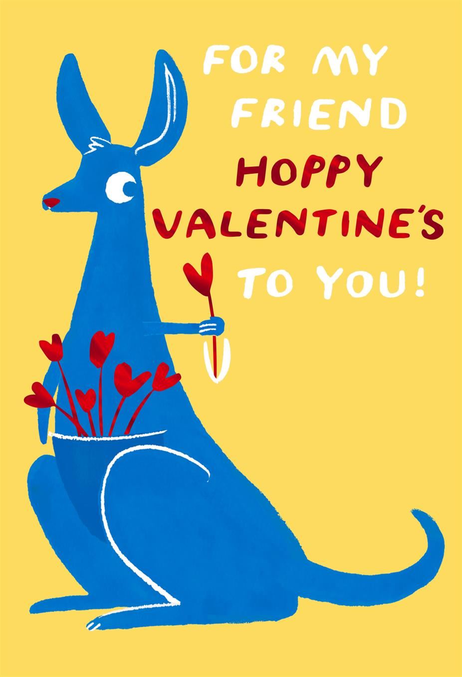 Kangaroo Design Friend Valentine's Day Card
