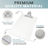 Clear A5 Clipboard with Butterfly Clip with Ruled Side