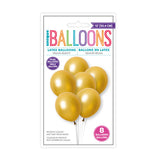 Pack of 8 Dark Gold Pearl Premium 12" Latex Balloons