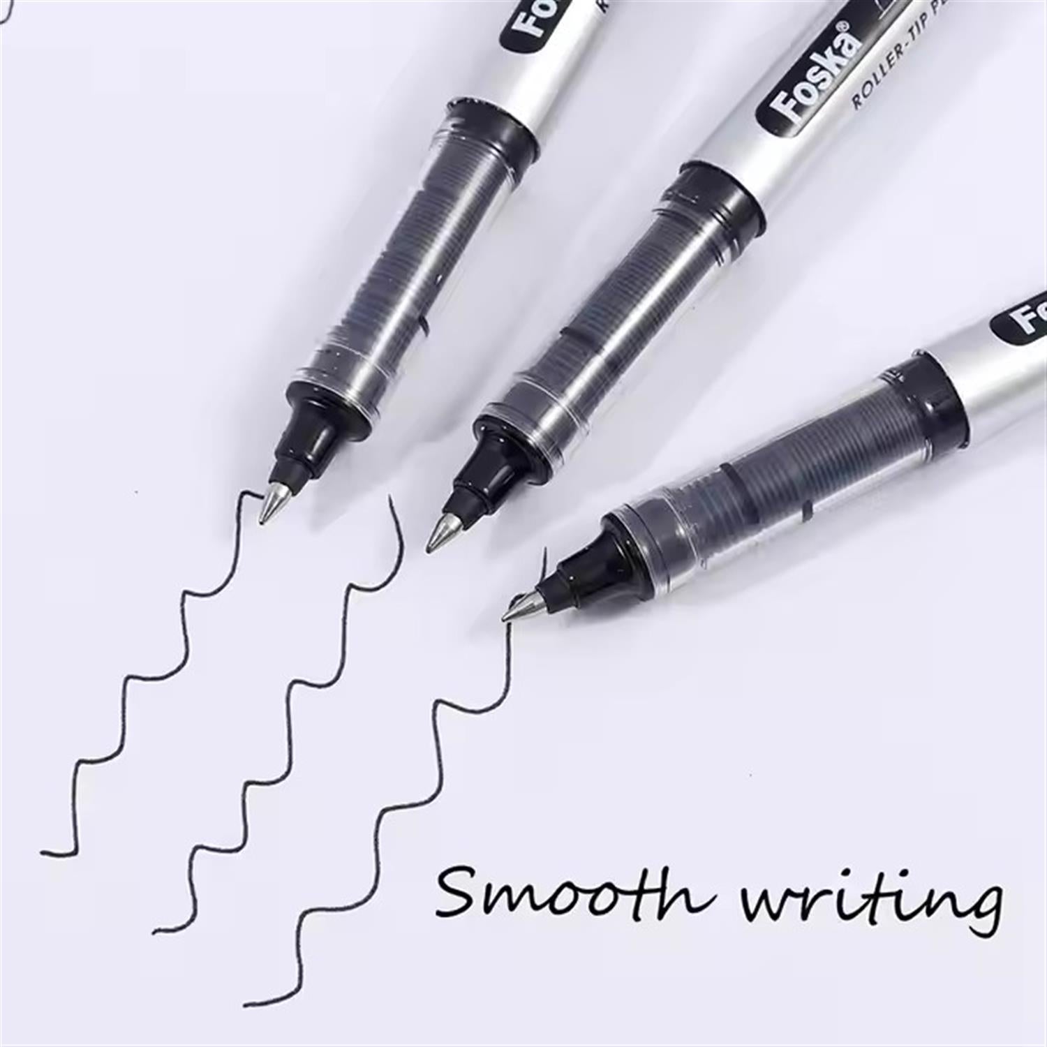 Pack of 3 0.5mm Bullet Tip Roller Tip Black Pens