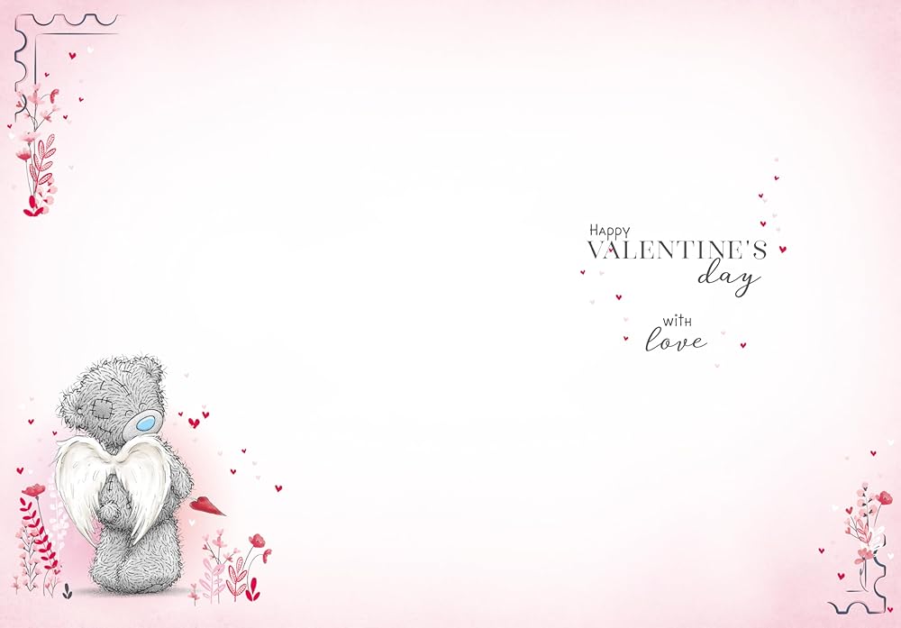 Bear Dressed As Cupid Open Valentine's Day Card
