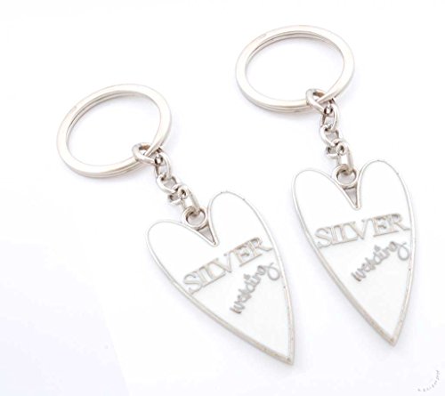 Wendy Jones Blackett Designer Silver anniversary Set of 2 Keyrings