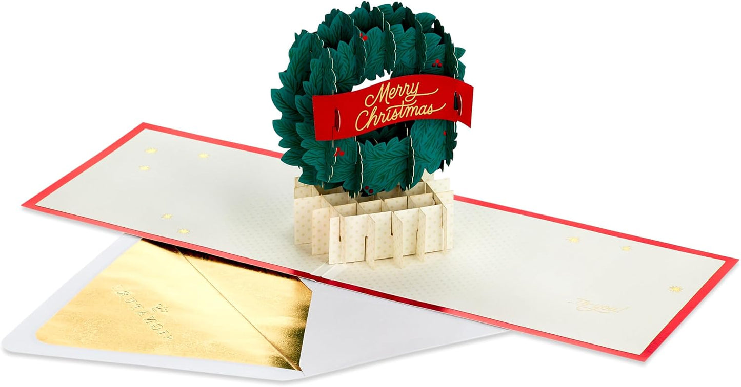 Festive Wreath Design 3D and Pop Up Christmas Card {DC}