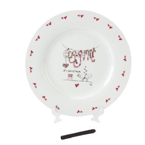 Tracey Russell Engagement Personalisable Plate & Pen Gift Set