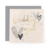 Heart Design Contemporary Luxury Foiled Wedding Congratulations Card