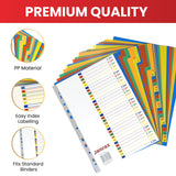 A4 10 Part Polypropylene Dividers with Reinforced Index Cover