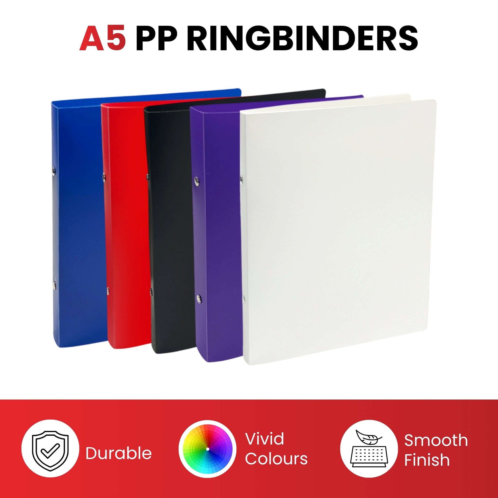 A5 White Ring Binder by Janrax