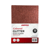 Pack of 10 A4 Brown Glitter EVA Foam Sheets