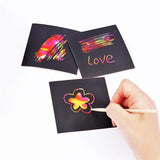 Pack of 100 Sheets Creative Scratch Painting Art Paper For Kids 9 x 9cm