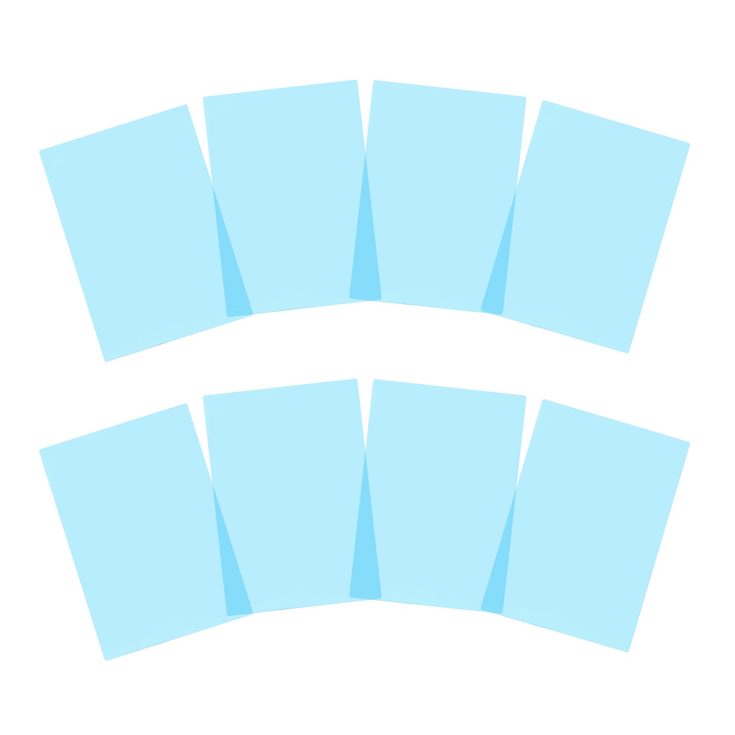 Pack of 8 A4 Plain Blue Dyslexia Overlay Reading Sheets – PET Material, Rounded Corners