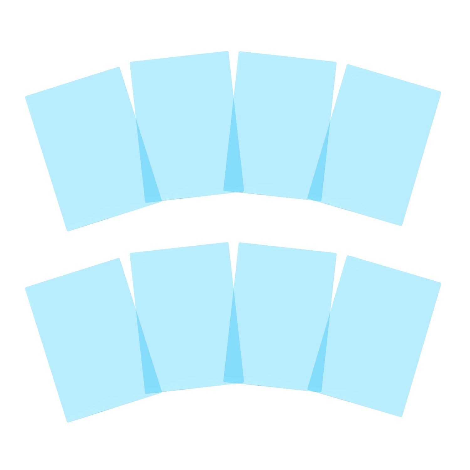 Pack of 8 A4 Plain Blue Dyslexia Overlay Reading Sheets – PET Material, Rounded Corners