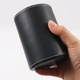 Black PU Leather Pencil Cup for Desktop Stationery Organizer 8 x 11cm
