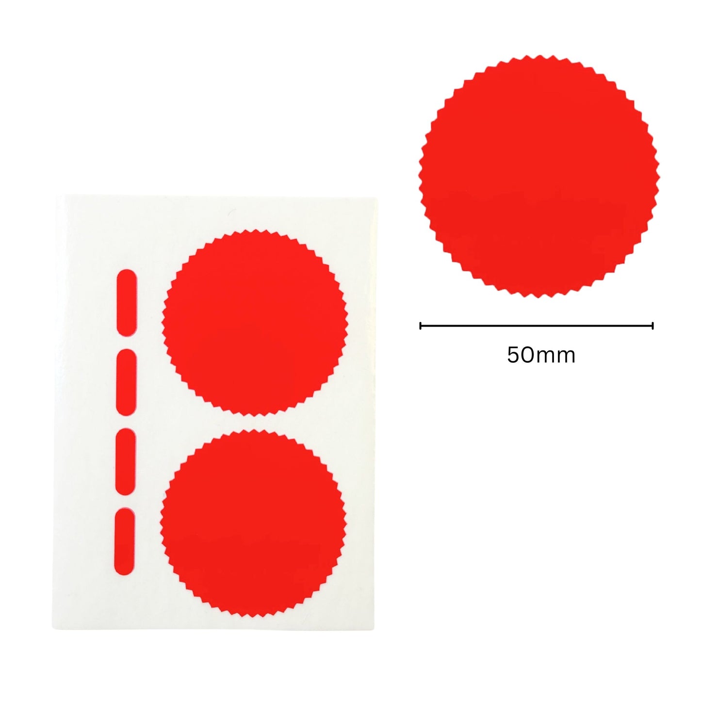 Pack of 6 Red Company Seal Labels 50mm