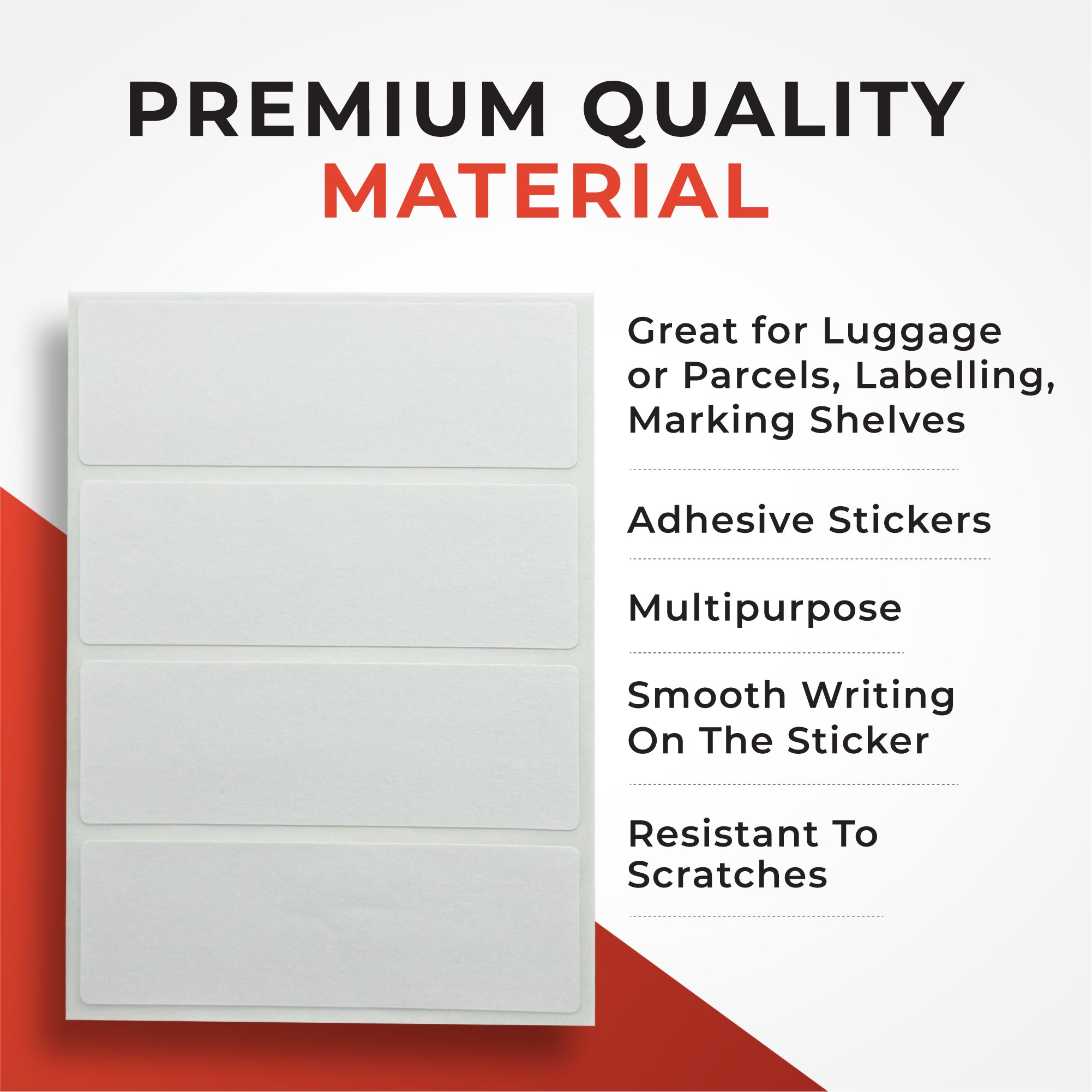 Pack of 315 White 9x13mm Rectangular Labels - Adhesive Stickers