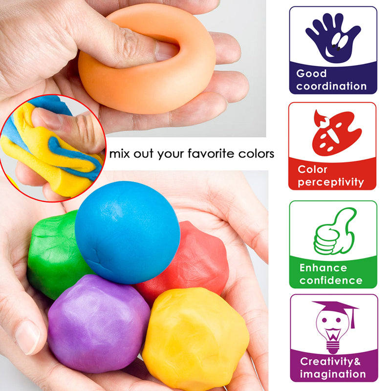 Pack of 4 Assorted Colour Play Dough 60g