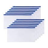 Pack of 12 DL Clear Zippy Bags with Blue Zip