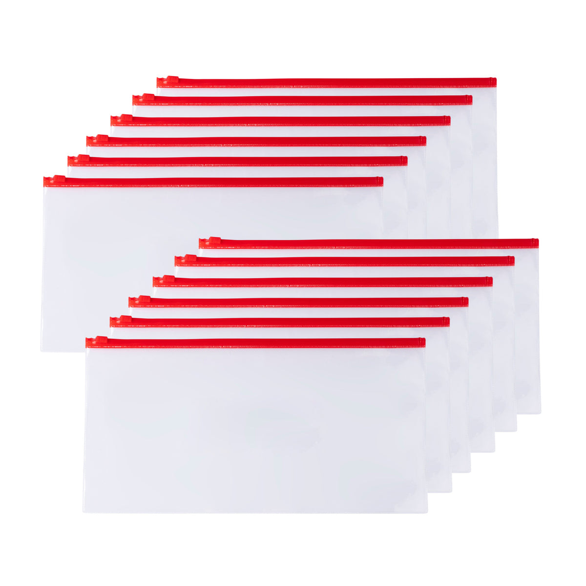 Pack of 12 DL Red Zip Zippy Bags - Janrax 708513