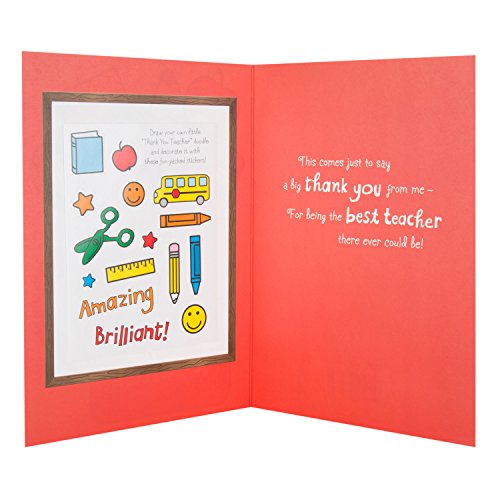 Thank You Teacher Card 'with Stickers