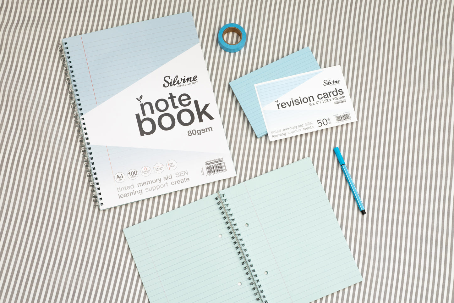 Pack of 50 6x4" SEN Blue Lined Dyslexia Record Cards