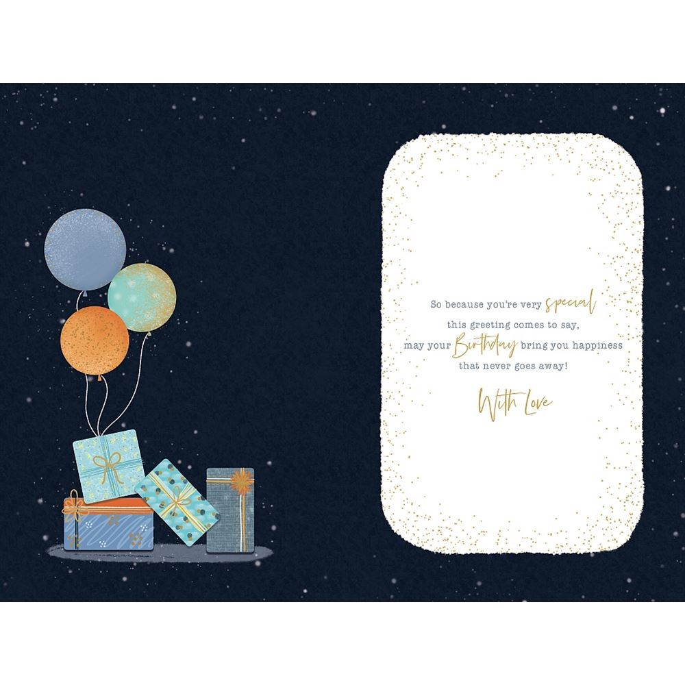 Son in Law Birthday Card Balloons and Gifts Design 