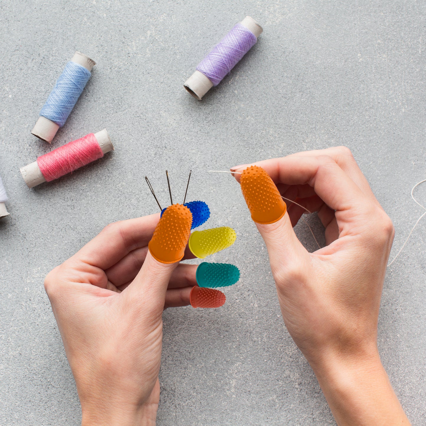 Pack of 12 Red No.00 Rubber Thimblettes - Extra Small Thimble Finger Cones