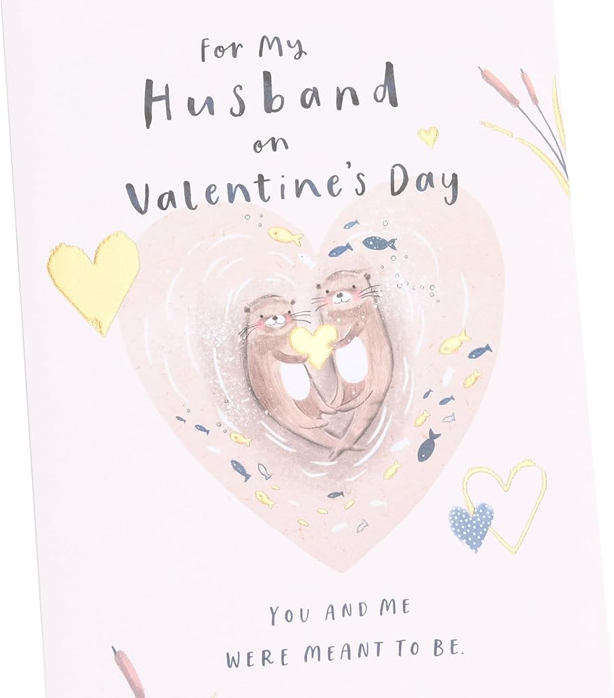 Otters Design Husband Valentine's Day Card