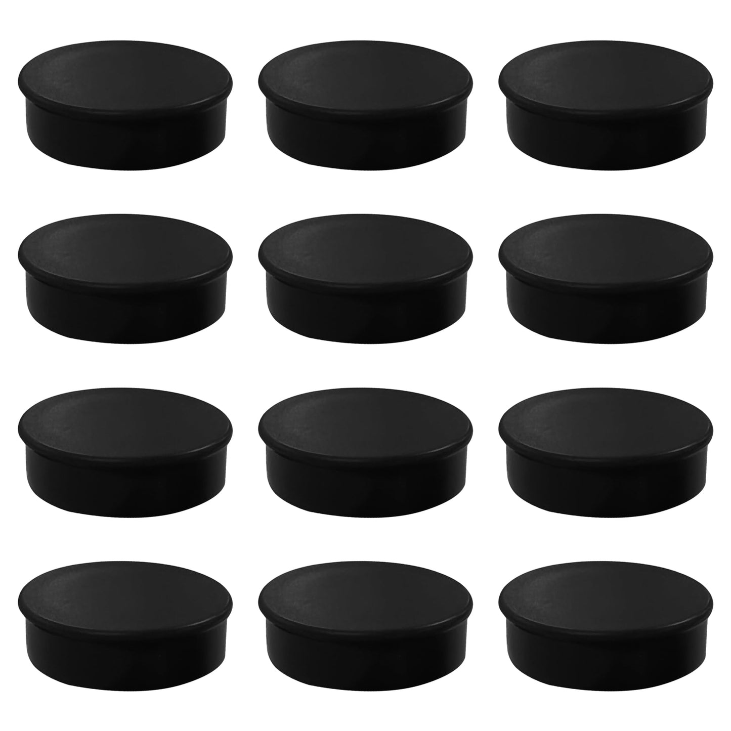 Pack of 12 Black 24mm Magnets