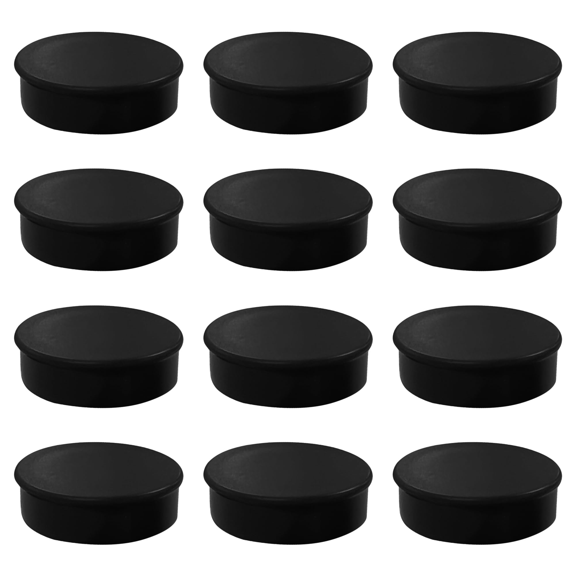 Pack of 12 Black 24mm Magnets