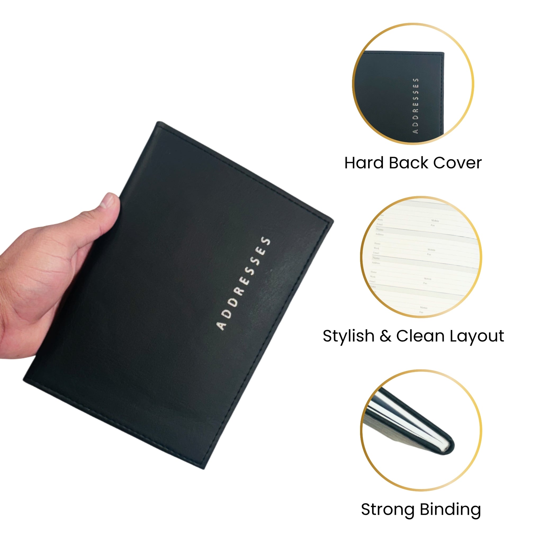 A5 Black Address Book By Janrax