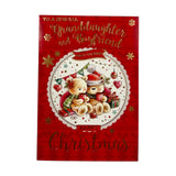To a Special Granddaughter and Boyfriend Sweet Teddies Design Christmas Card