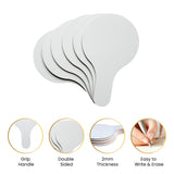 Pack of 6 Round Plain White MDF Double Sided Dry Erase Handheld Answer Paddles - Mini Whiteboard