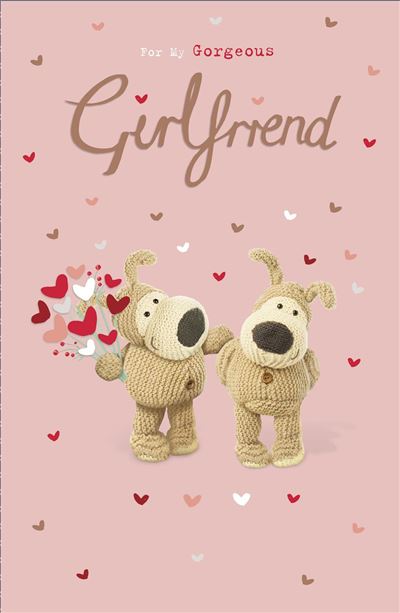 Boofle with Heart Bouquet Gorgeous Girlfriend Valentine's Day Card {DC}