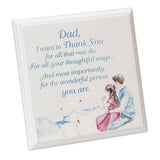 Dad Thank You Father and Daughter Plaque with verse by Jennifer Rose Christmas Fathers Day