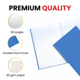 A5 160 Pages 8mm Ruled Pink Casebound Notebook