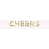 Modern Christmas "Cheers" Gold Foil Fringe Letter Banner 4ft