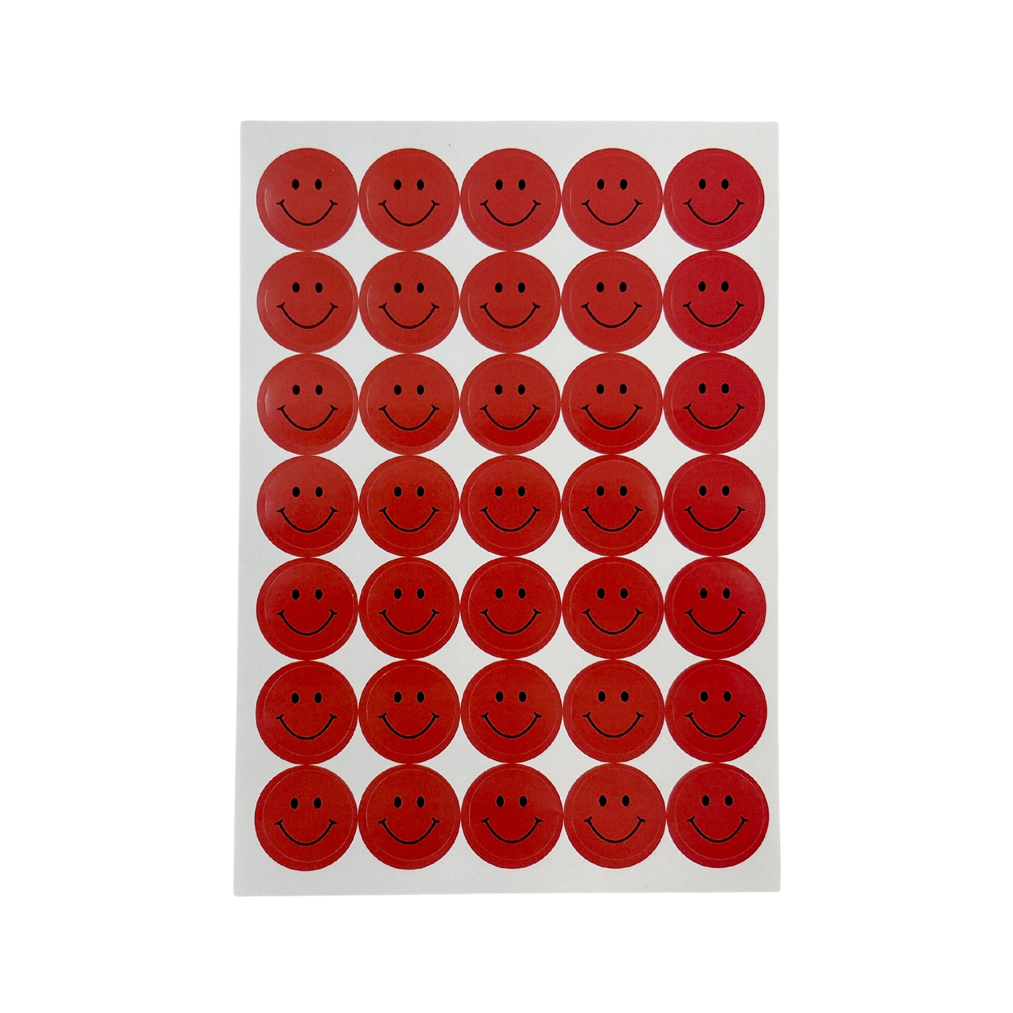 Pack of 420 Red Smile Face 24mm Self-Adhesive Labels