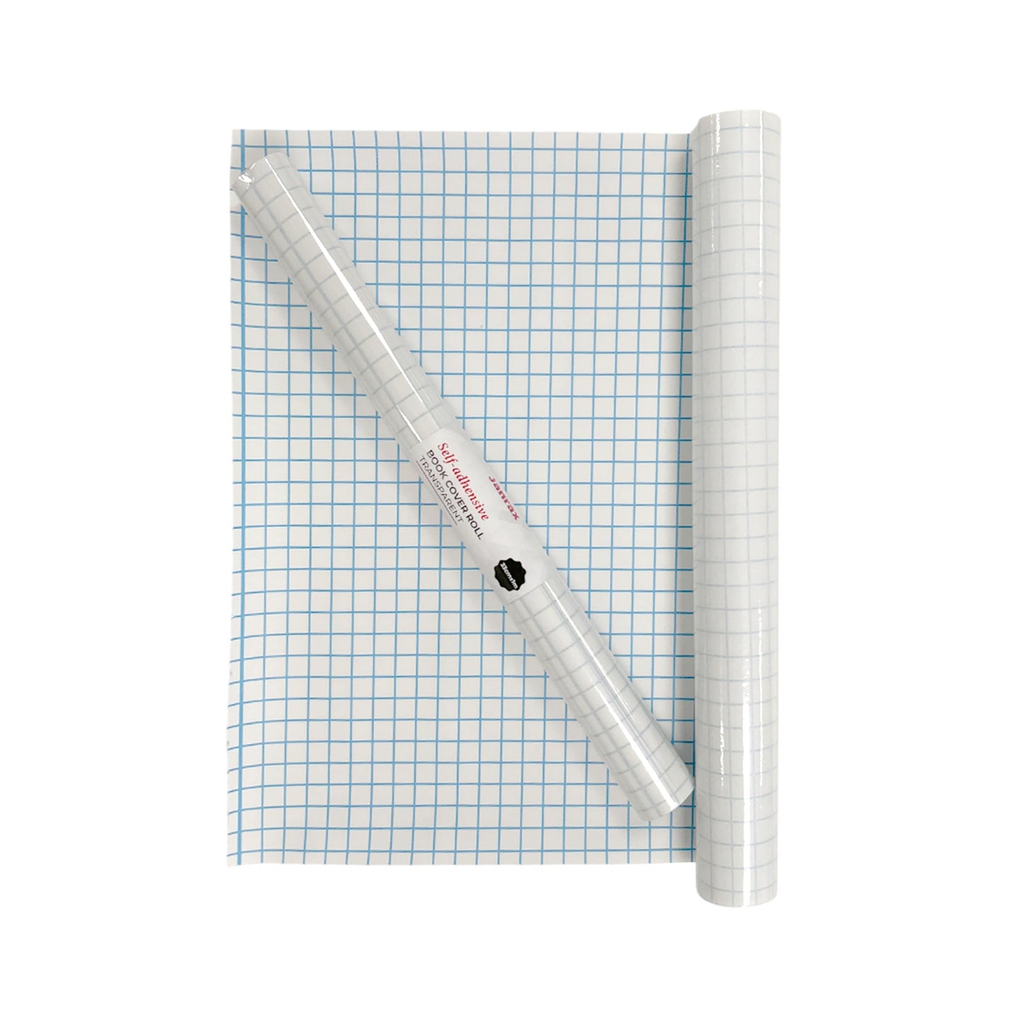 Janrax 33cm x 1m Clear Glossy CPP 0.06mm Thick Self-Adhesive Book Cover Roll