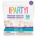 Pack of 50 Pearl White Premium 12" Latex Balloons