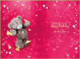 Bear With Hearts For Wonderful Husband 3D Birthday Keepsake Card